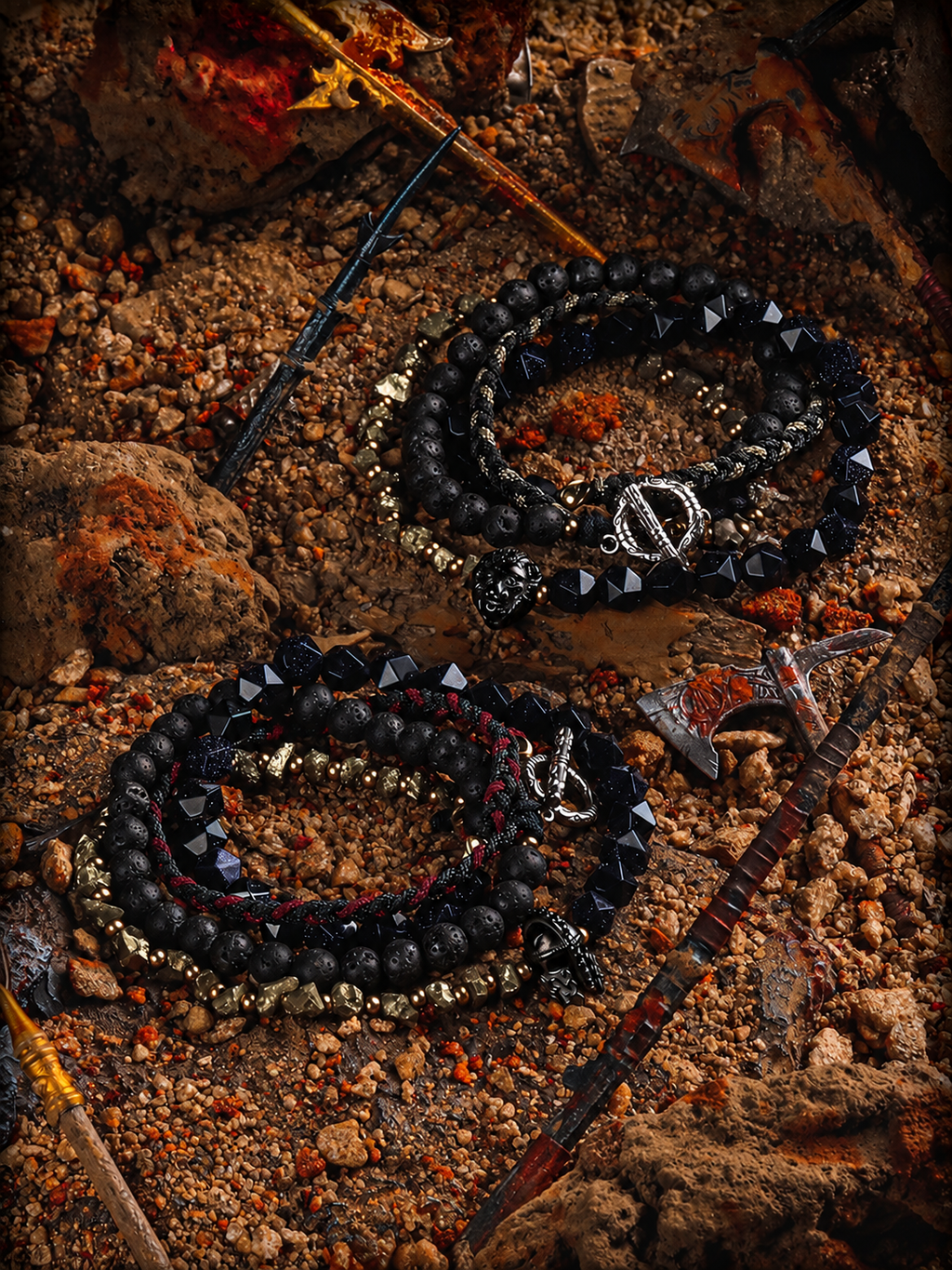 Battlefield — Black Mixed-Stone Bracelet — view 3