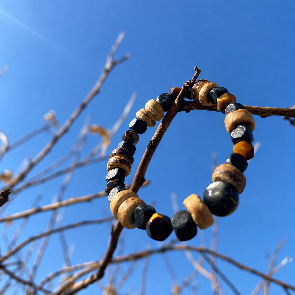 Brown Eye — Wood & Tiger’s Eye Bracelet