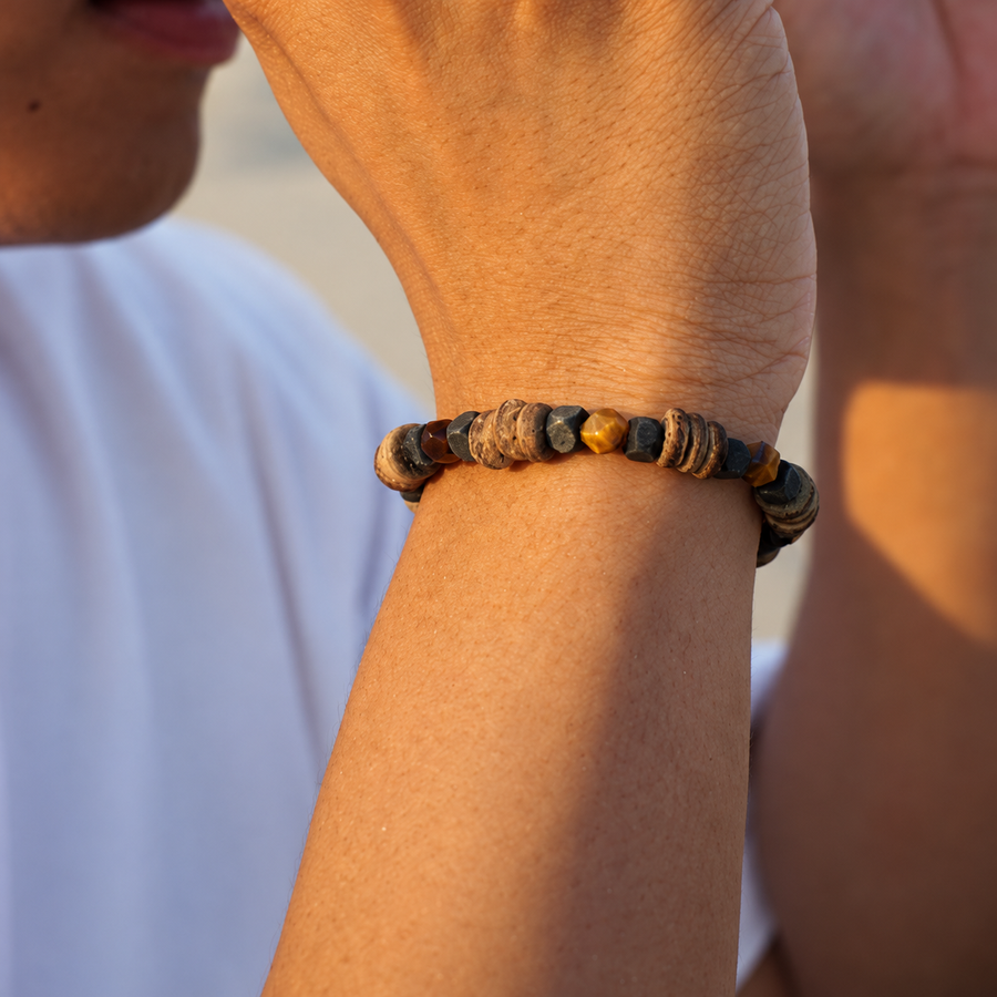 Brown Eye — Wood & Tiger’s Eye Bracelet — view 3