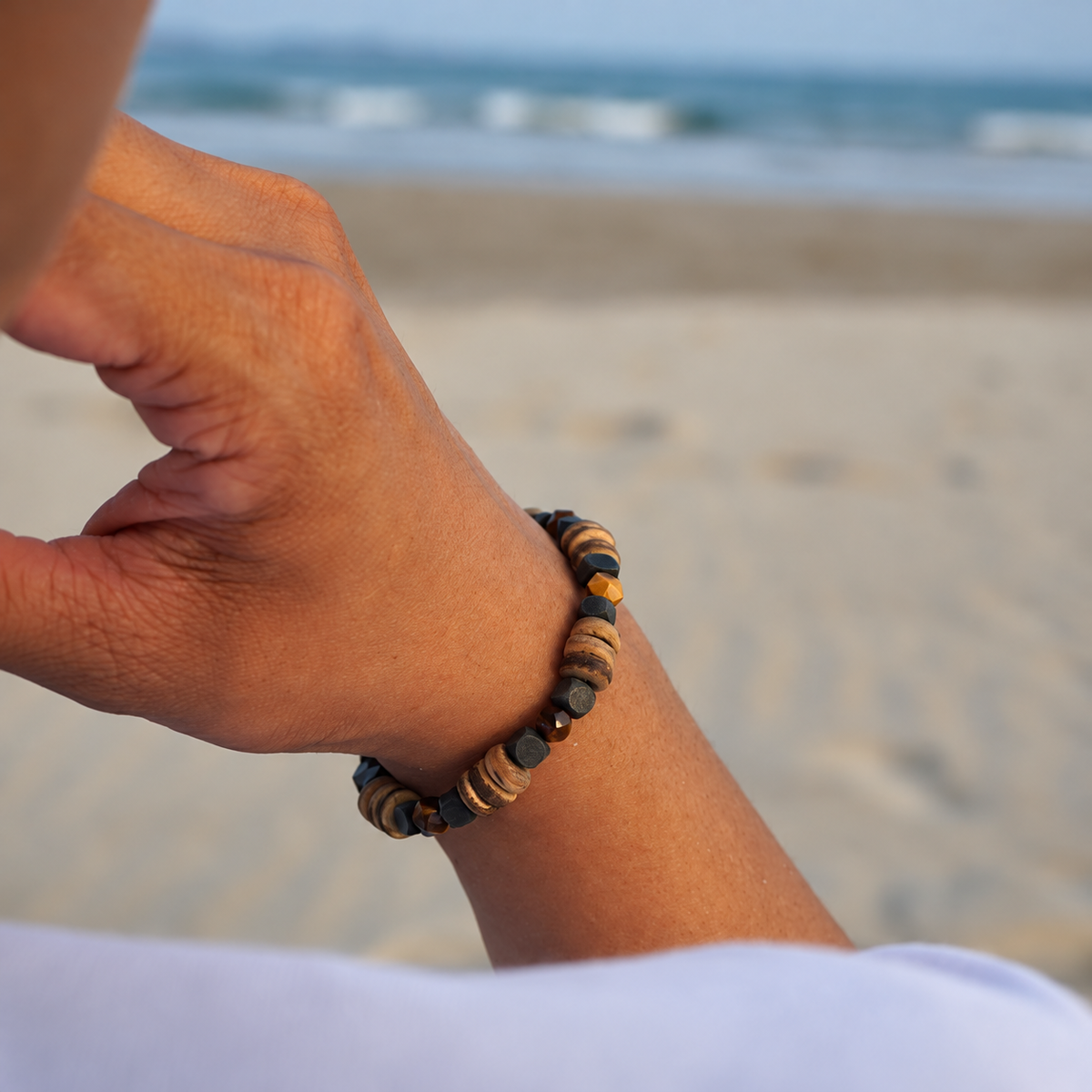 Brown Eye — Wood & Tiger’s Eye Bracelet — view 4
