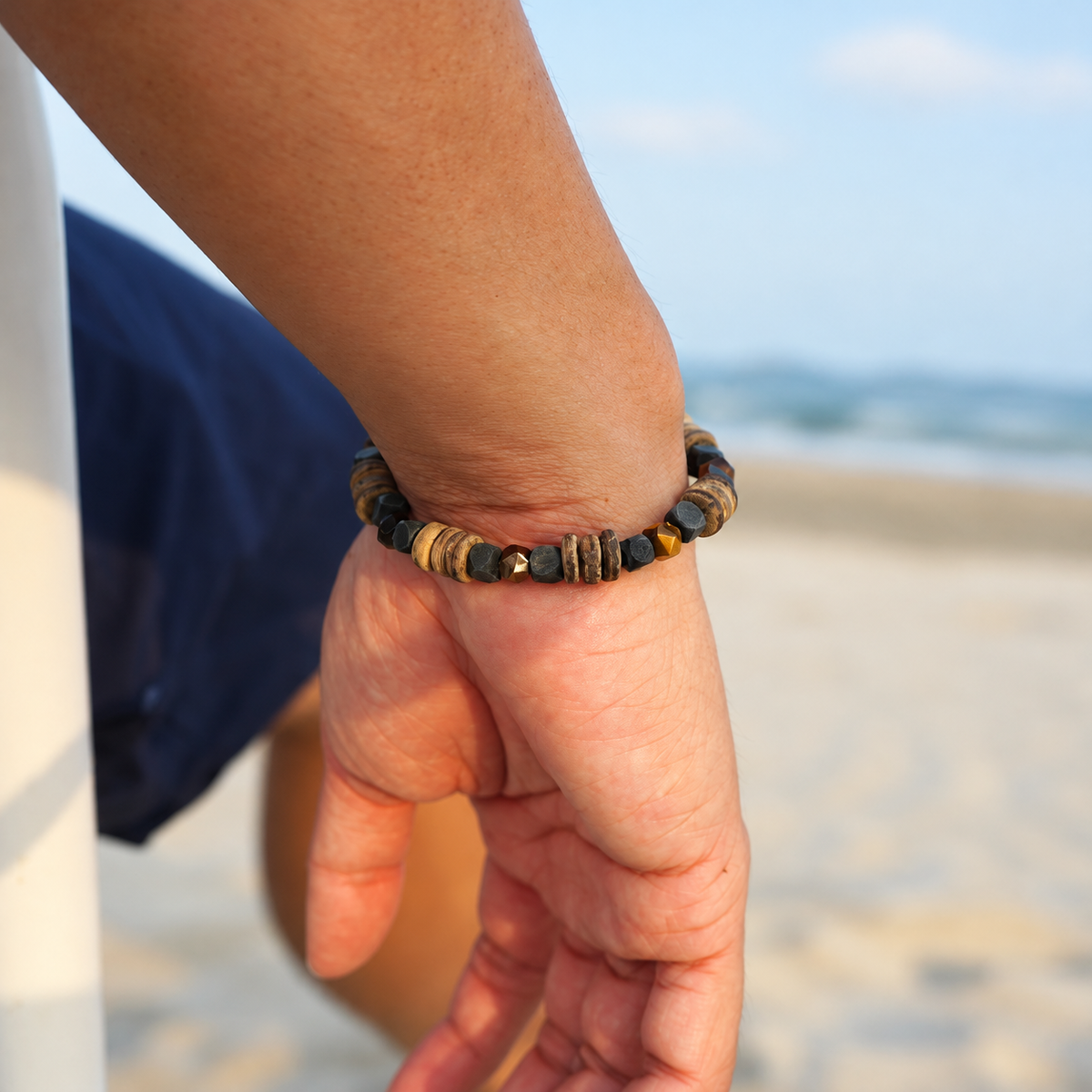 Brown Eye — Wood & Tiger’s Eye Bracelet — view 5