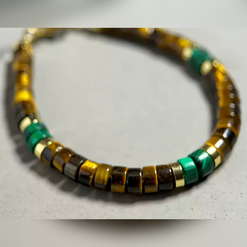 Malachite Rhythm — Malachite & Tiger’s Eye Bracelet — view 3