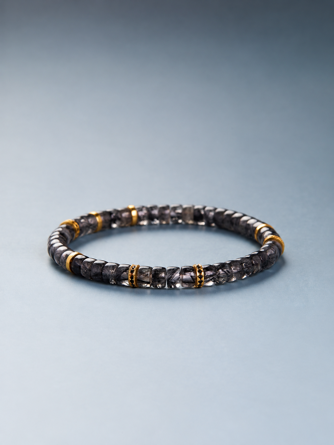 Nocturne Line — Black Rutilated Quartz Bracelet — view 1