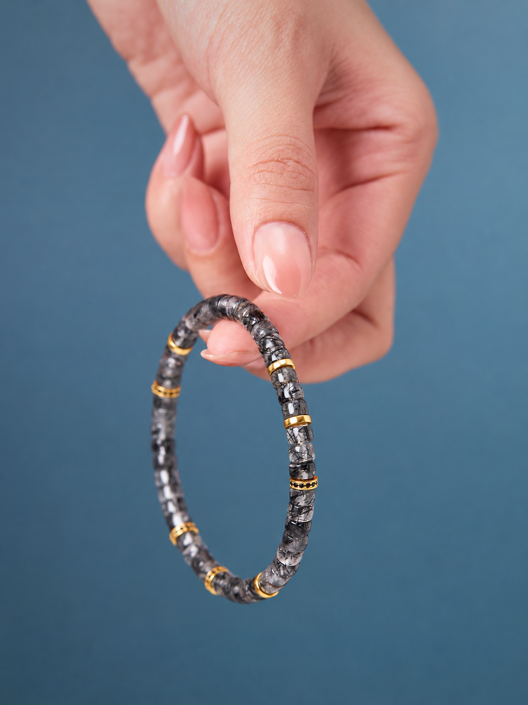 Nocturne Line — Black Rutilated Quartz Bracelet — view 3