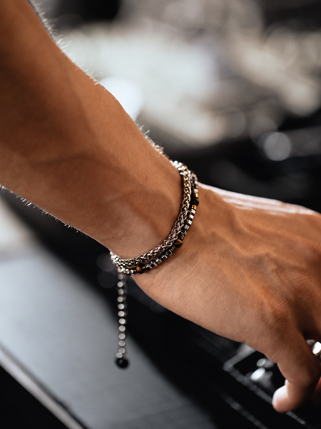 Starry Chain — Layered Metal Bracelet — view 1
