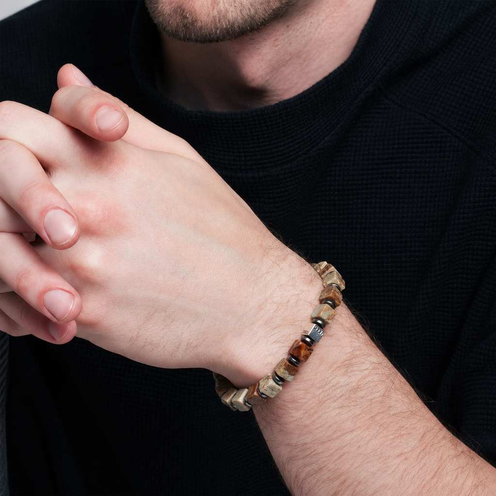 Stone Mosaic — Mixed Square-Bead Bracelet — view 2