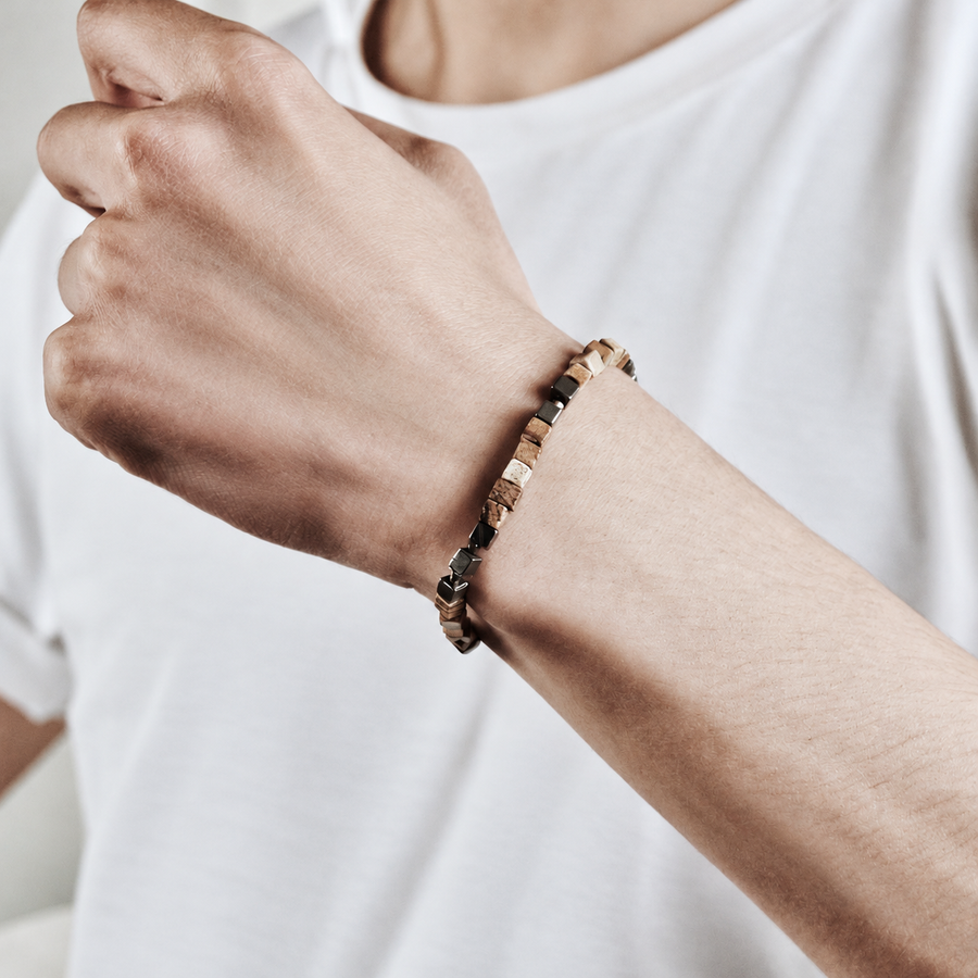 Strata Ochre — Square-Bead Bracelet — view 3