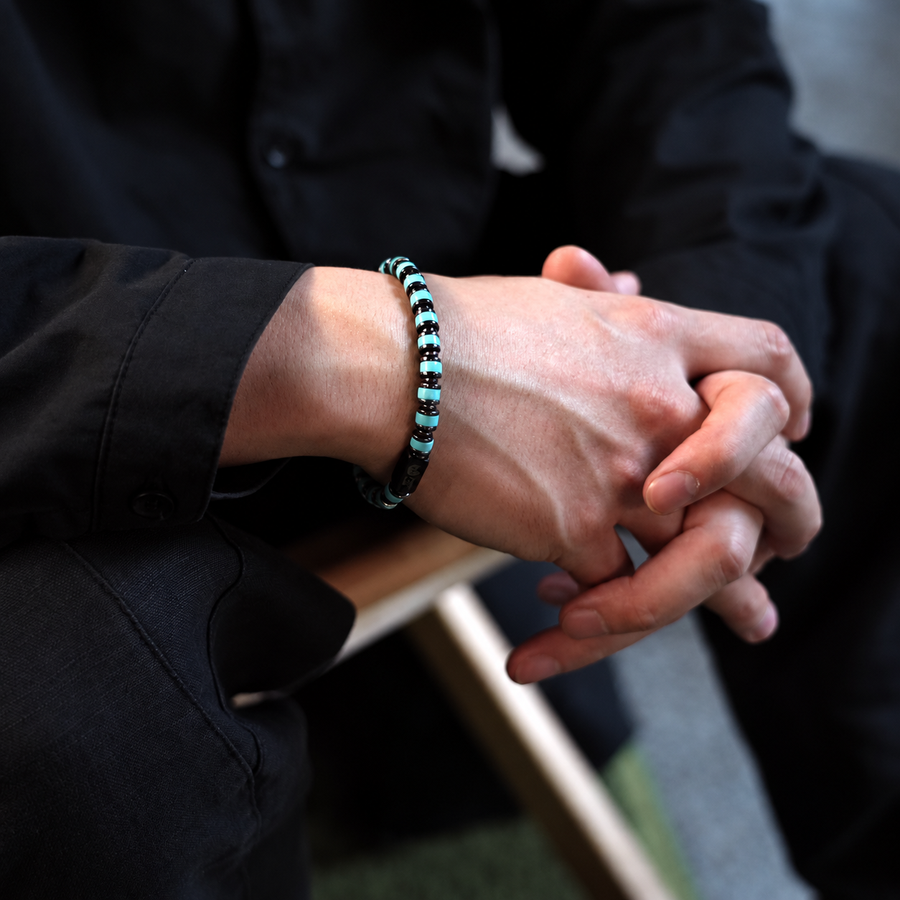 Tide Disc — Turquoise & Silver-Tone Bracelet — view 3