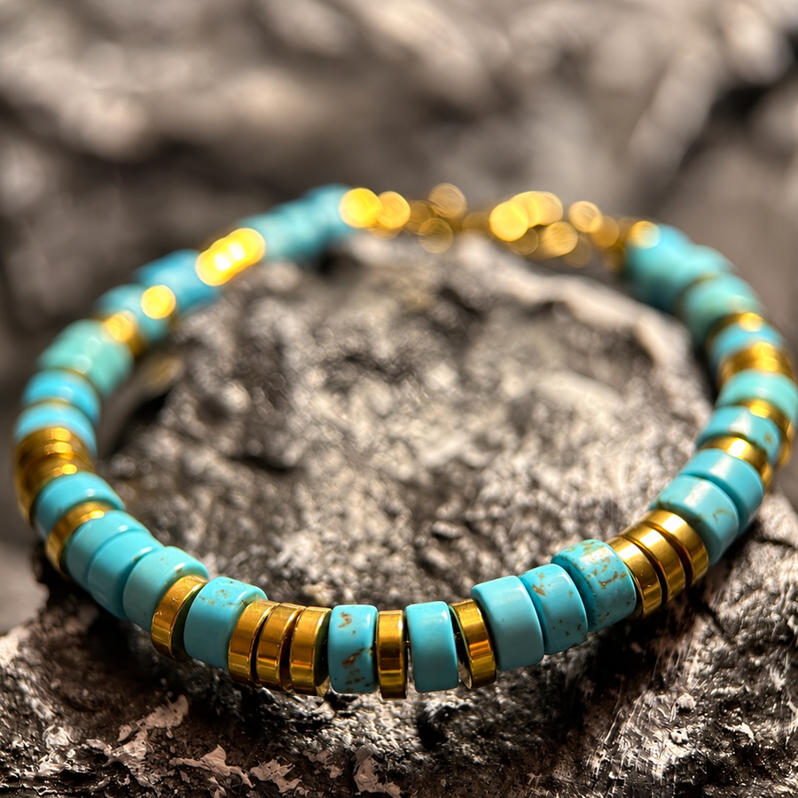 Verdant Signal — Turquoise & Gold-Tone Bracelet — view 2