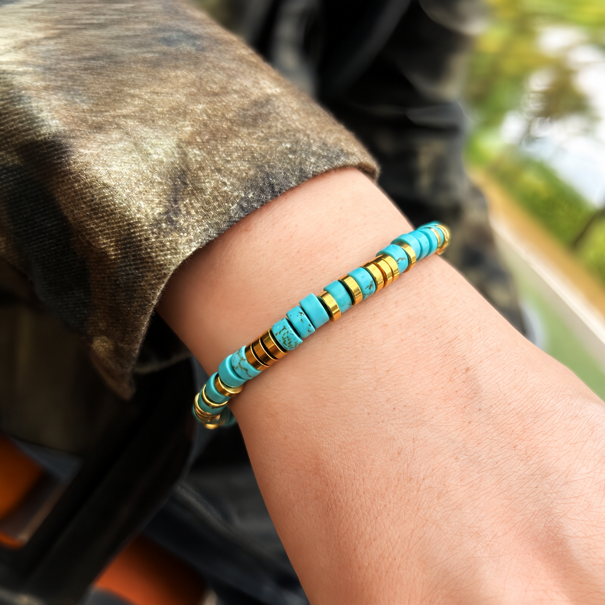 Verdant Signal — Turquoise & Gold-Tone Bracelet — view 3