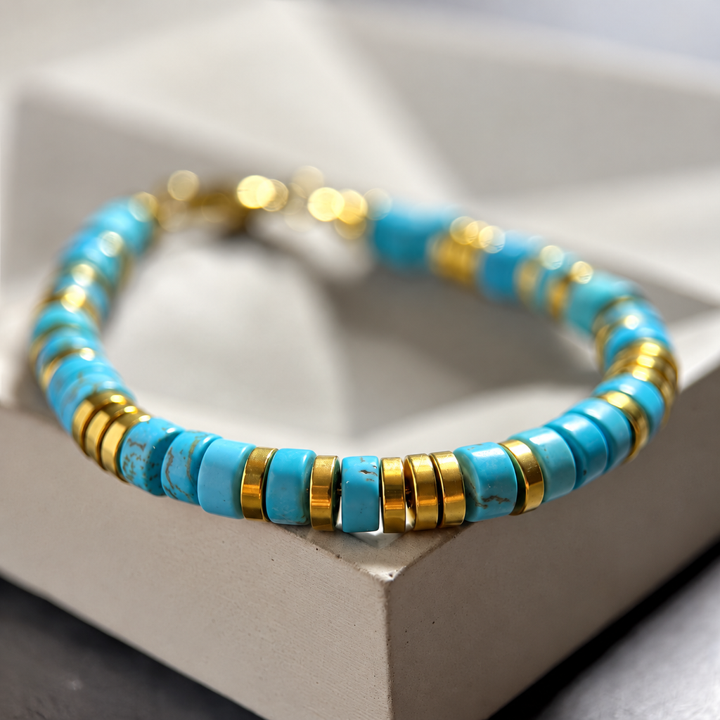 Verdant Signal — Turquoise & Gold-Tone Bracelet — view 4